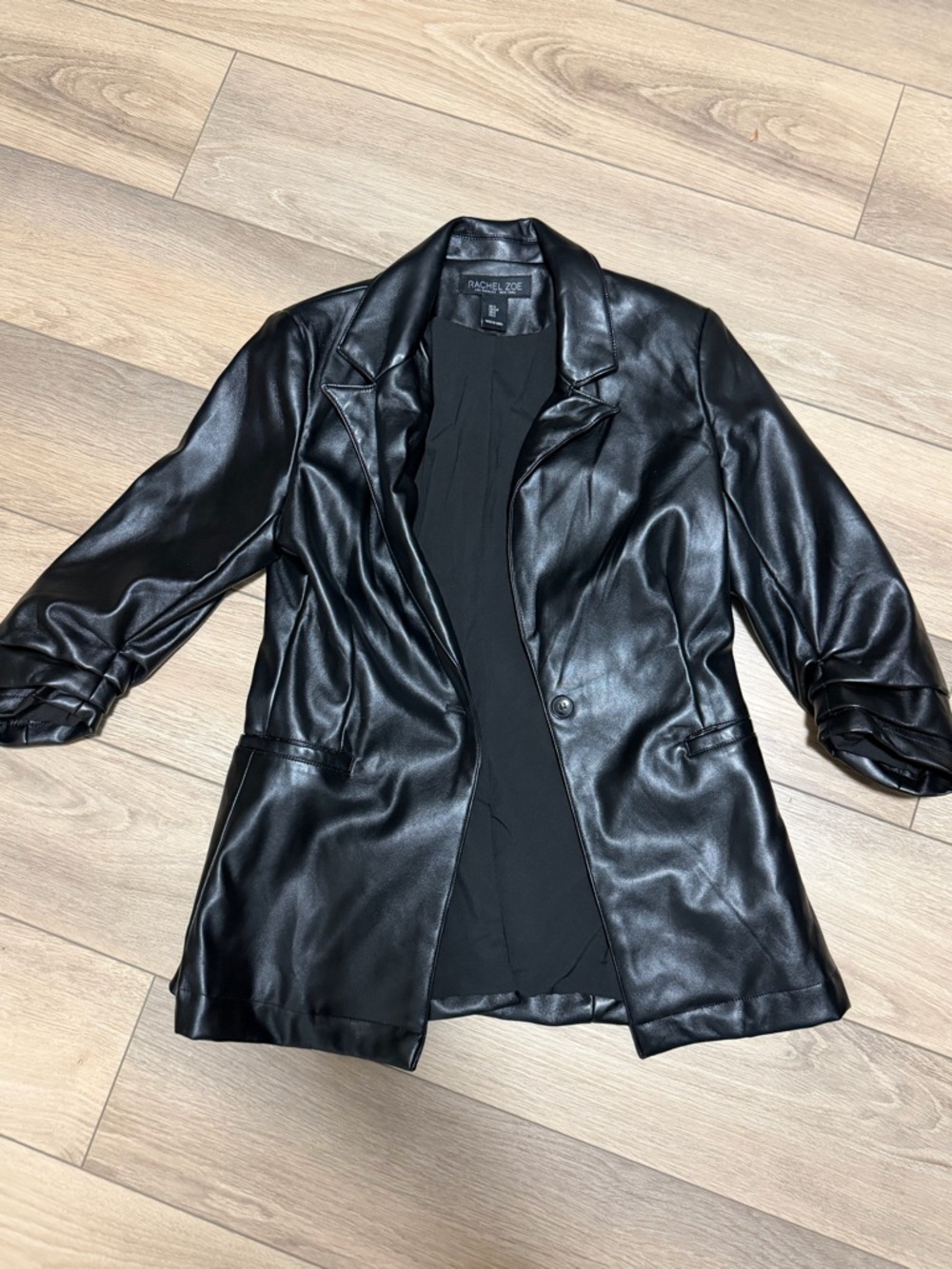 Rachel Zoe Black Faux Leather Blazer